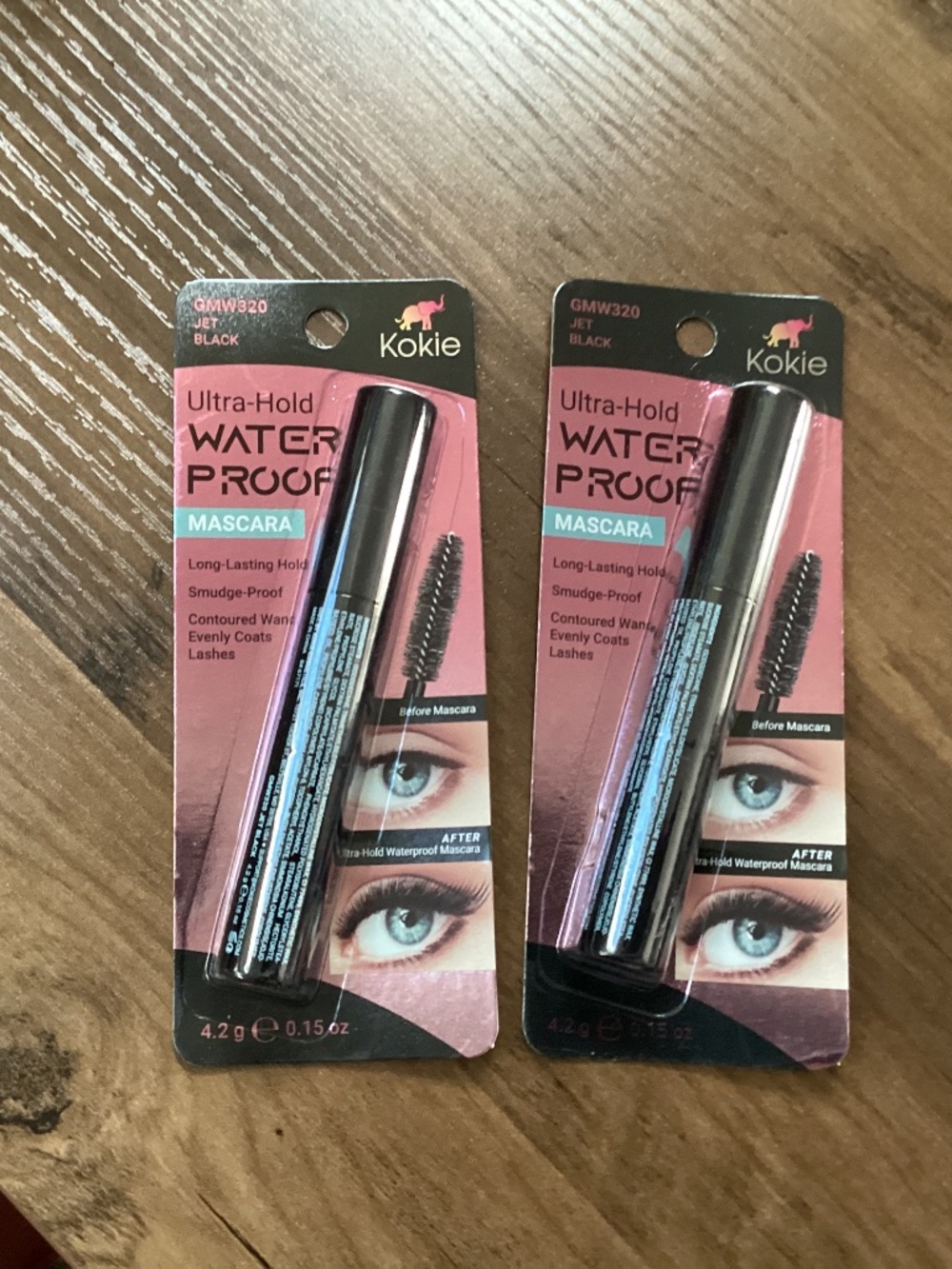 Kokie Ultra-Hold Waterproof Mascara Jet Black (2-Pack) New